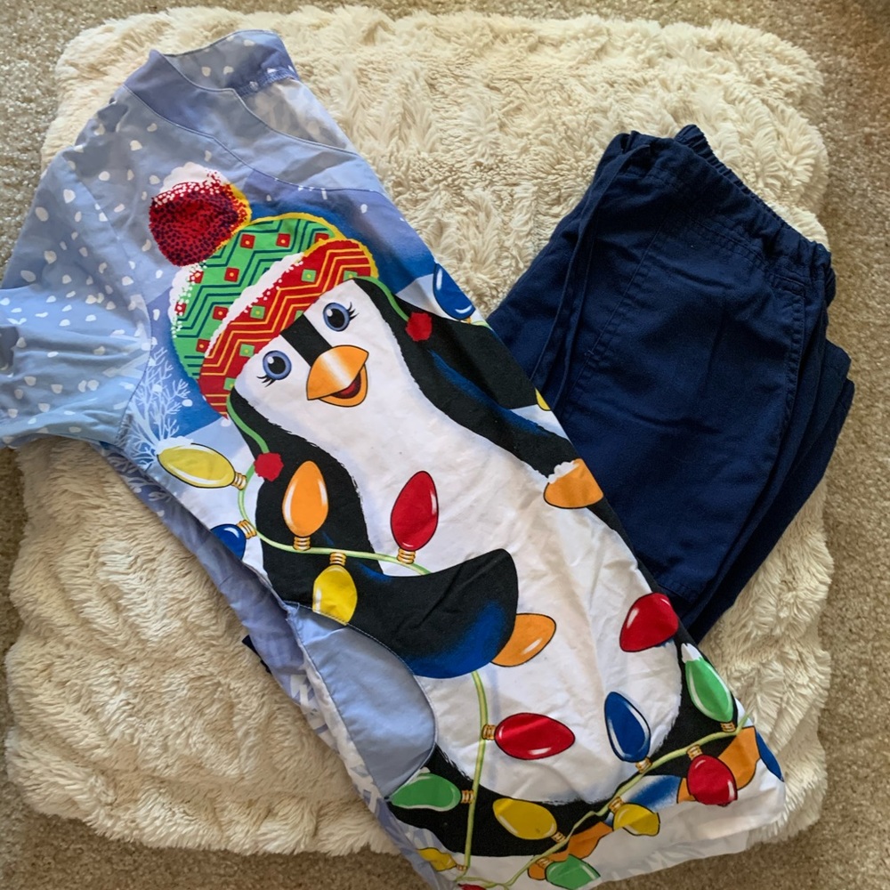 Penguin Winter Scrub Set Size XS